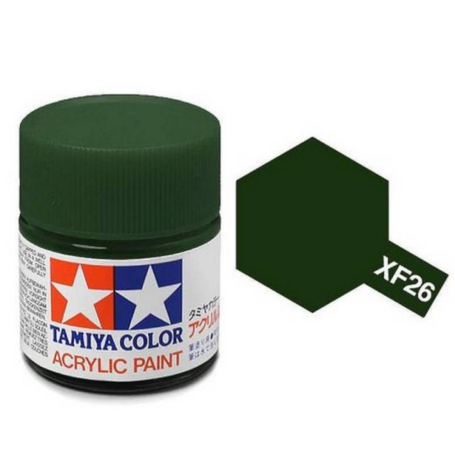 Tamiya Acrylic Paint XF-26 Flat Deep Green 23ml TAM81326