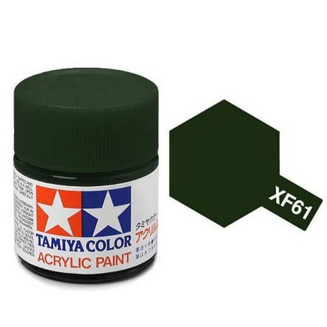 Tamiya Acrylic Paint XF-61 Flat Dark Green 23ml TAM81361