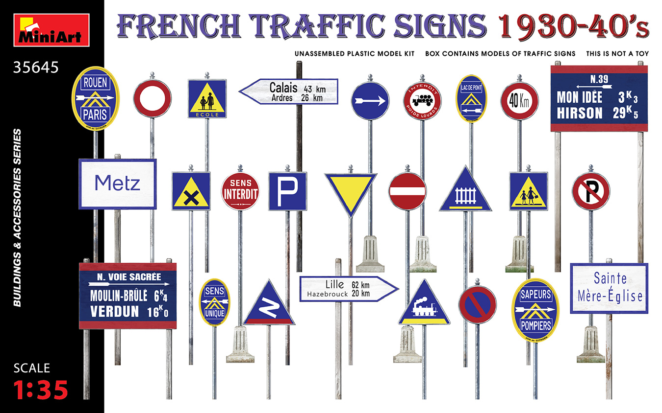 Miniart 1:35 French Traffic Signs 1930-40s MA35645