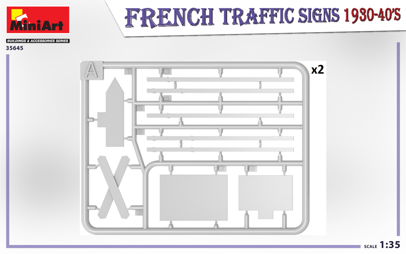 Miniart 1:35 French Traffic Signs 1930-40s MA35645 - Afbeelding 4