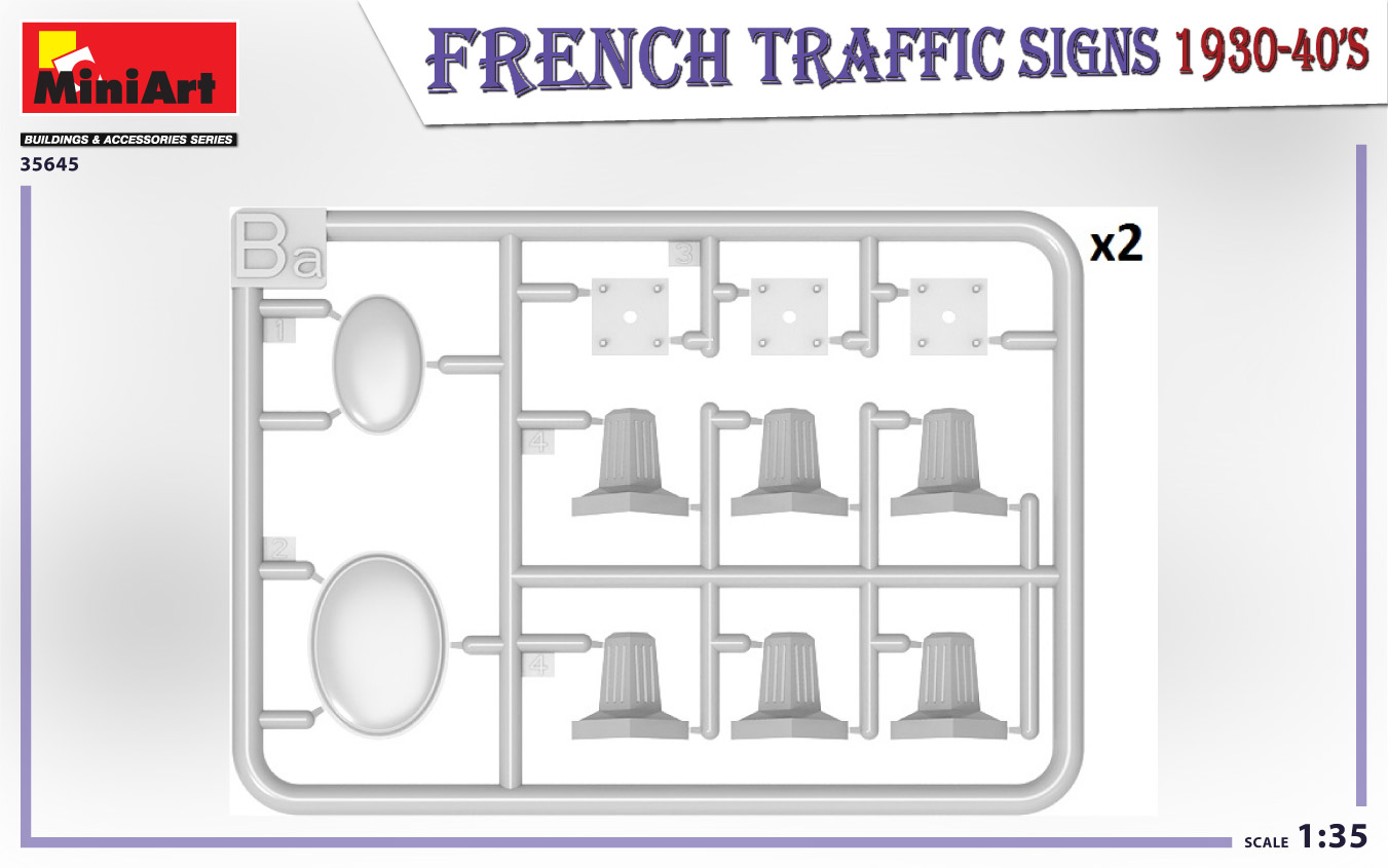 Miniart 1:35 French Traffic Signs 1930-40s MA35645 - Afbeelding 3