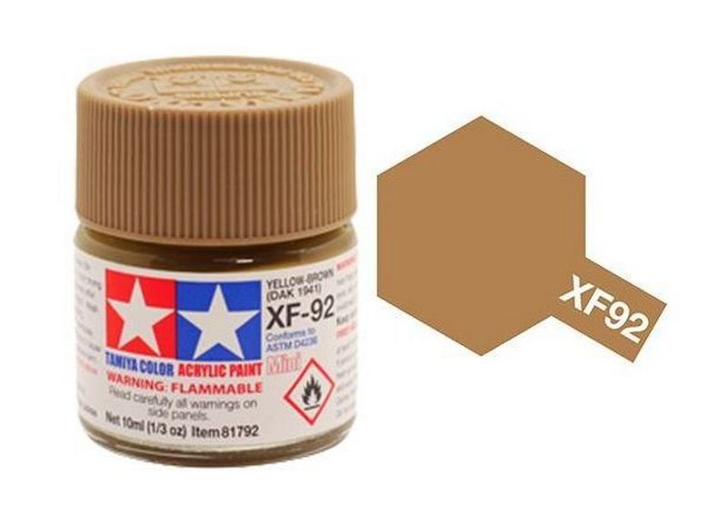 Tamiya Acrylic Paint Mini Flat XF-92 Yellow -Brown (DAK 1941 ) TAM81792