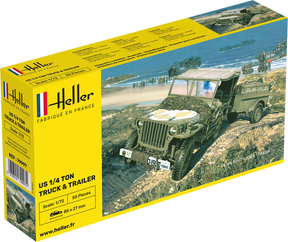 Heller 1:72 US 1/4 Ton Truck & Trailer H79997