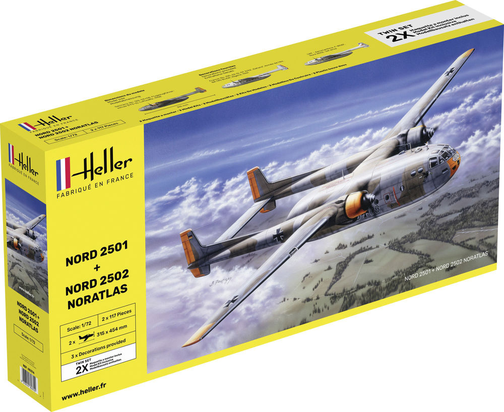 Heller 1:72 Nord 2501+2502 "Noratlas " Twinset H85374