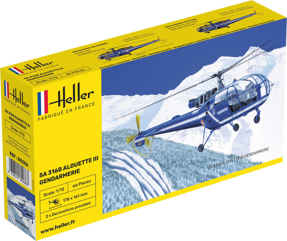 Heller 1:72 SA 316 Alouette III Gendarmerie H80286