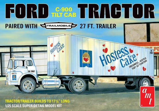 AMT 1:25 Ford C-900 Tilt Cab whit Trailmobile 27Ft. Trailer AMT1221
