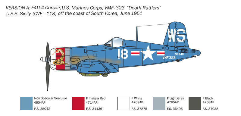 Italeri 1:72 F4U-4 Corsair Korean War IT1453 - Afbeelding 3