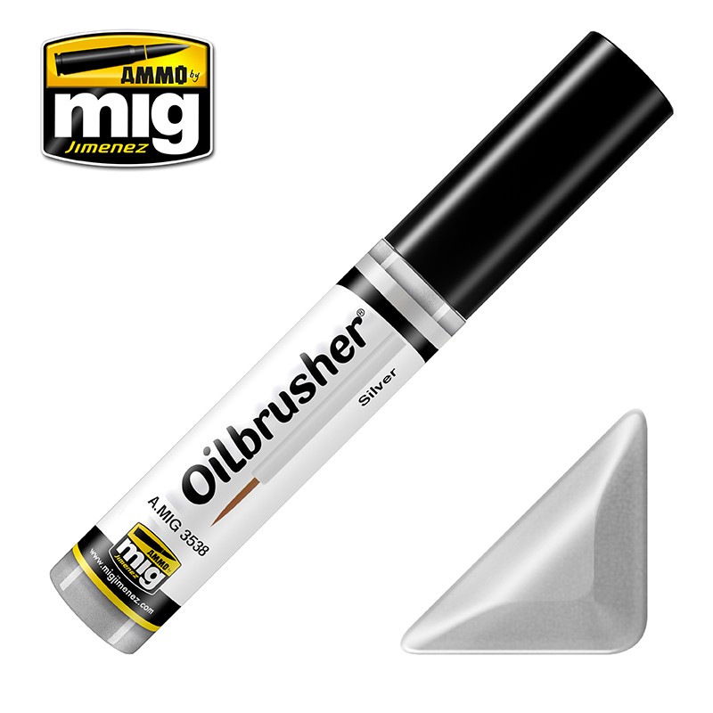 Ammo Mig Oilbrusher Silver MIG3538