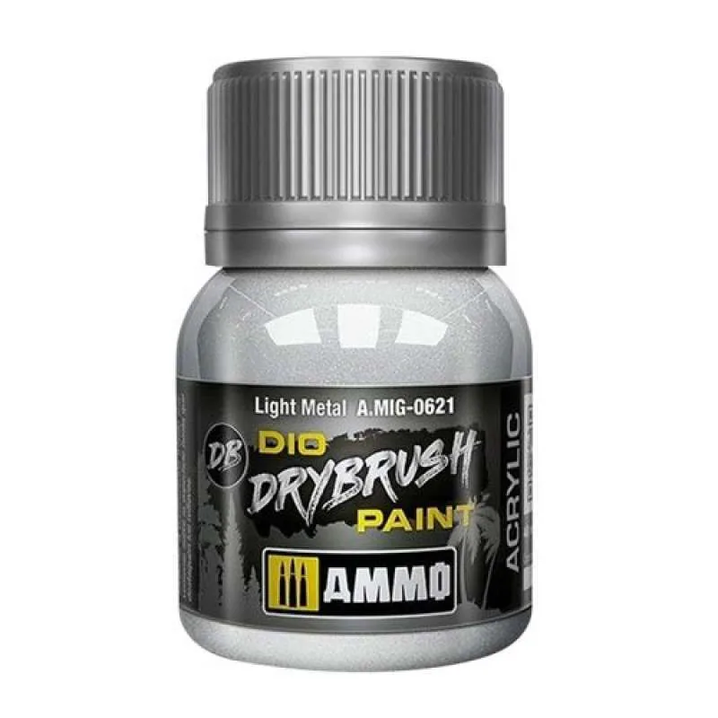 Ammo Mig Drybrush Paint Light Metal 40ml MIG-0621