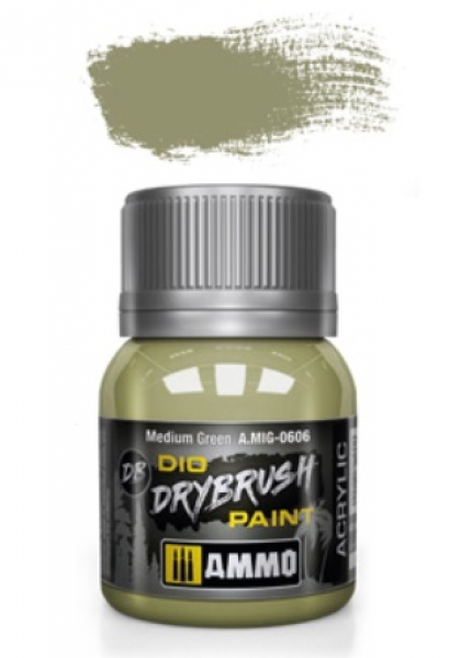 Ammo Mig Drybrush Paint Medium Green 40ml MIG-0606