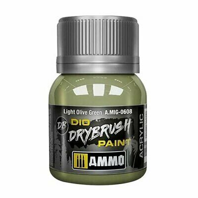 Ammo Mig Drybrush Paint Light Olive Green 40ml MIG-0608