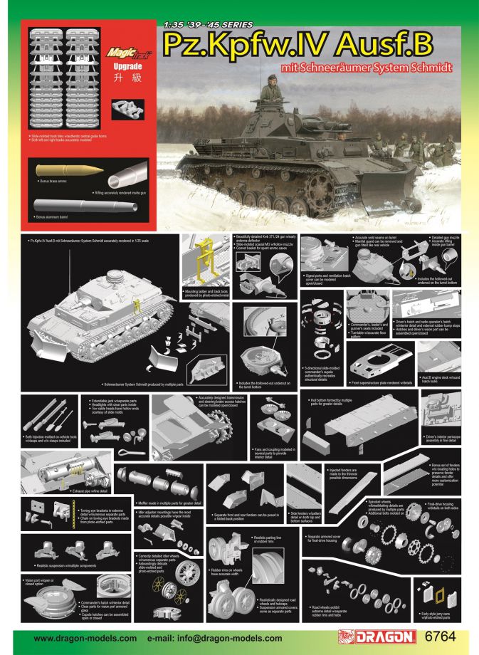 Dragon 1:35 Pz.Kpfw.IV Ausf. B mit Schneeraumer System Schmidt DR6764