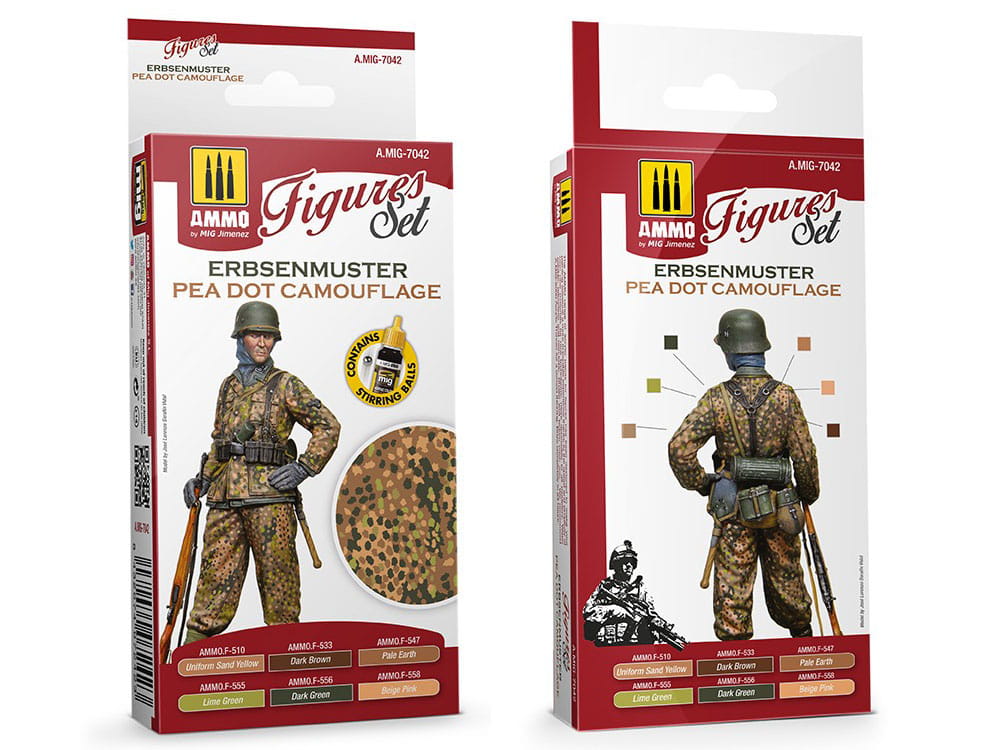 Ammo Mig Color Set Erbsenmuster Pea Dot Camouflage Figuren Set MIG7042