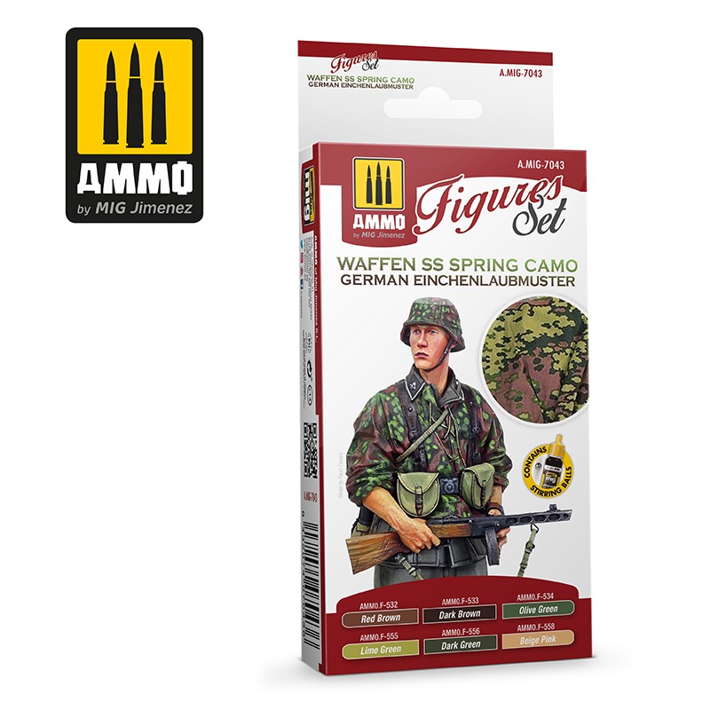 Ammo Mig Waffen SS Spring Camo. German Einchenlaubmuster Figuren Set MIG7043