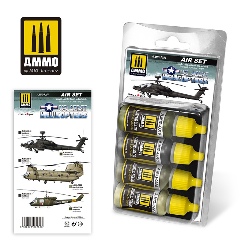 Ammo Mig US Army Helycopter Color Set MIG7251