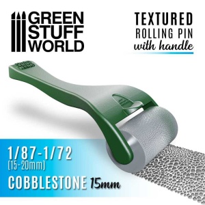 Green Stuff Rolling Pin with Handle - Cobblestone 15mm     GSW10482