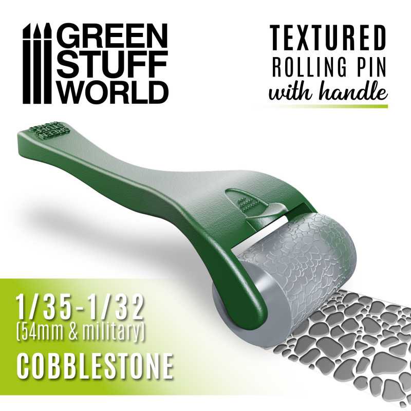 Green Stuff Rolling Pin with Handle - Cobblestone GSW10484