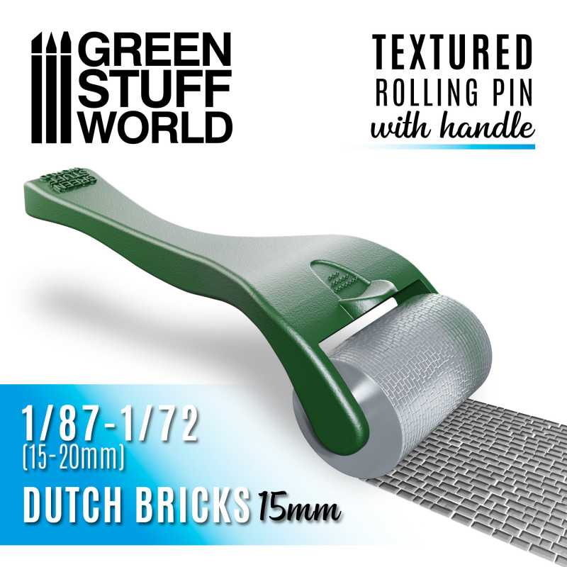 Green Stuff Rolling Pin with Handle - Dutch Bricks 15mm GSW10488