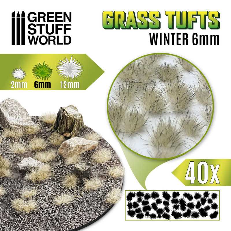 Green Stuff Grass TUFTS - 6mm self-adhesive - WINTER GSW1249