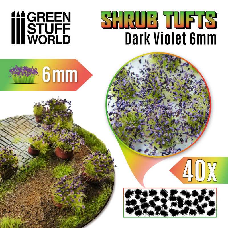 Green Stuff Shrubs TUFTS - 6mm self-adhesive - DARK VIOLET GSW10743