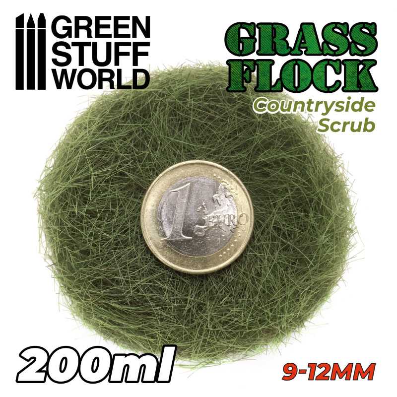 Green Stuff Static Grass Flock 9-12mm - COUNTRYSIDE SCRUB - 200 ml GSW11168 - Afbeelding 2