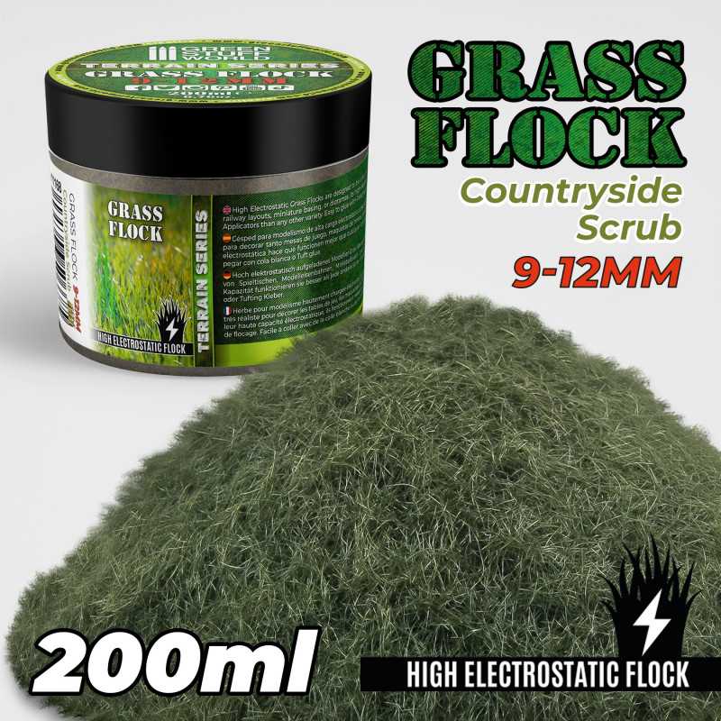 Green Stuff Static Grass Flock 9-12mm - COUNTRYSIDE SCRUB - 200 ml GSW11168