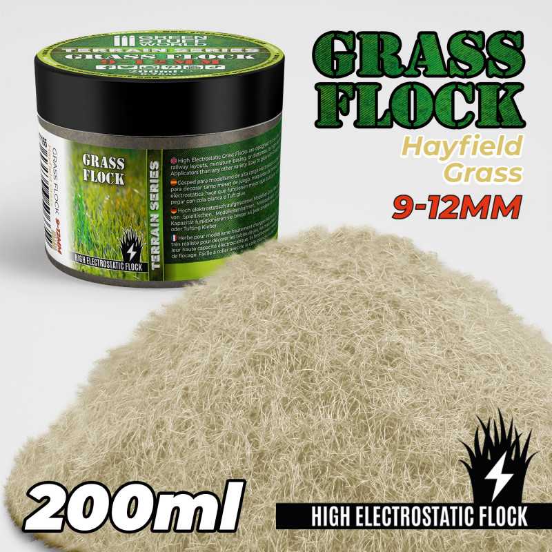 Green Stuff Static Grass Flock 9-12mm - HAYFIELD GRASS - 200 ml GSW11165