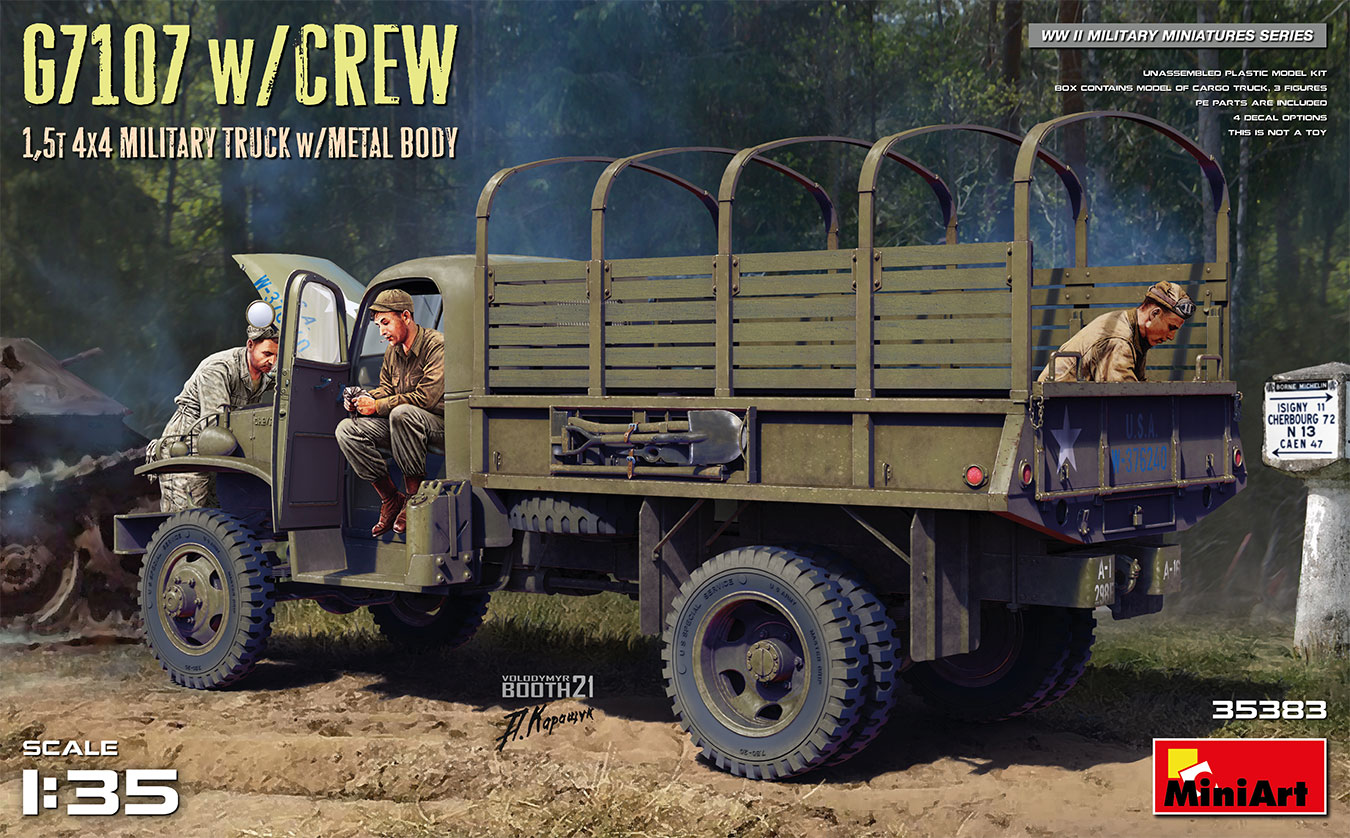 MiniArt 1:35 G7107 w/Crew 1,5t 4x4 Cargo Truck w/ Metal Body MA35383