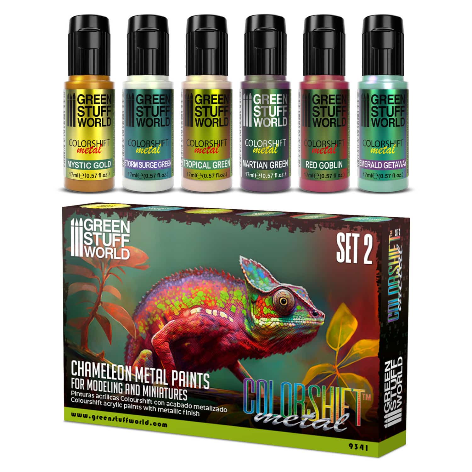 Green Stuff Chameleon Acrylic Paint Set 2 GSW9341