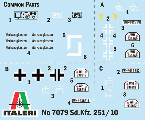 Italeri 1:72 Sd.Kfz.251/10 Schutzenpanzerwagen 3.7 cm PAK IT7079 - Afbeelding 4