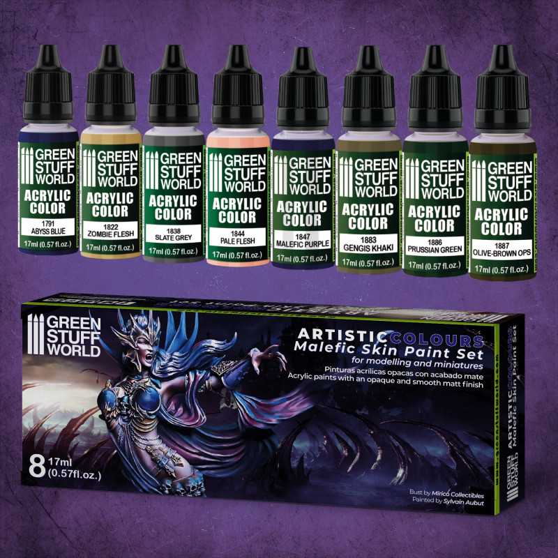 Green Stuff Artistic Colours Malefic Skin Paint Set GSW10122