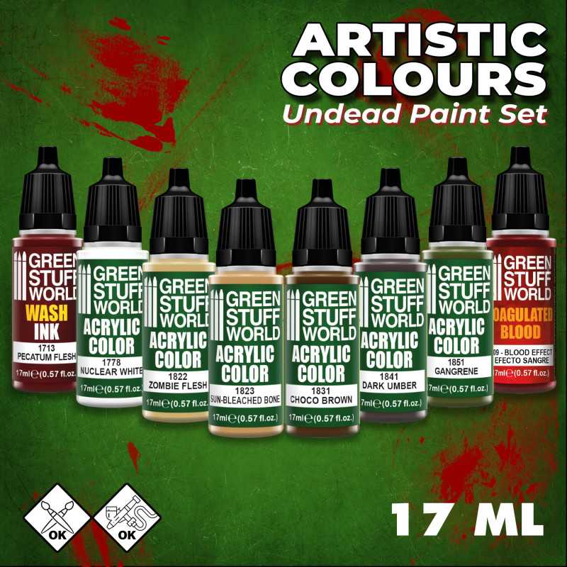 Green Stuff Artistic Colours Undead Paint Set GSW10121 - Afbeelding 3