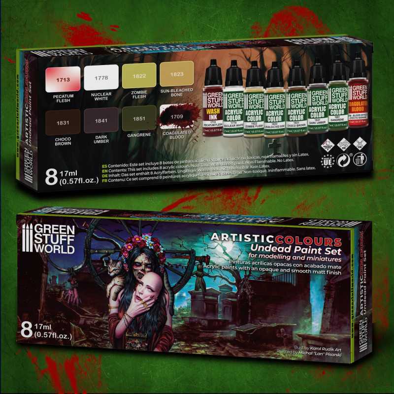 Green Stuff Artistic Colours Undead Paint Set GSW10121 - Afbeelding 2