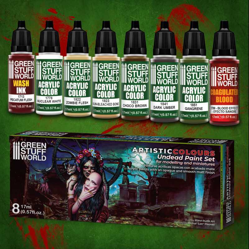 Green Stuff Artistic Colours Undead Paint Set GSW10121