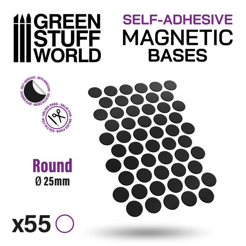 Green Stuff Round Magnetic Sheet Self-Adhesive 25mm GSW10861