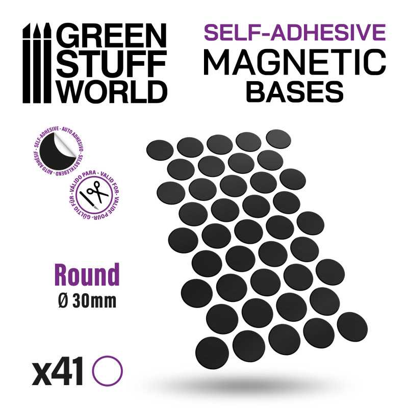 Green Stuff Round Magnetic Sheet Self-Adhesive 30mm GSW10862