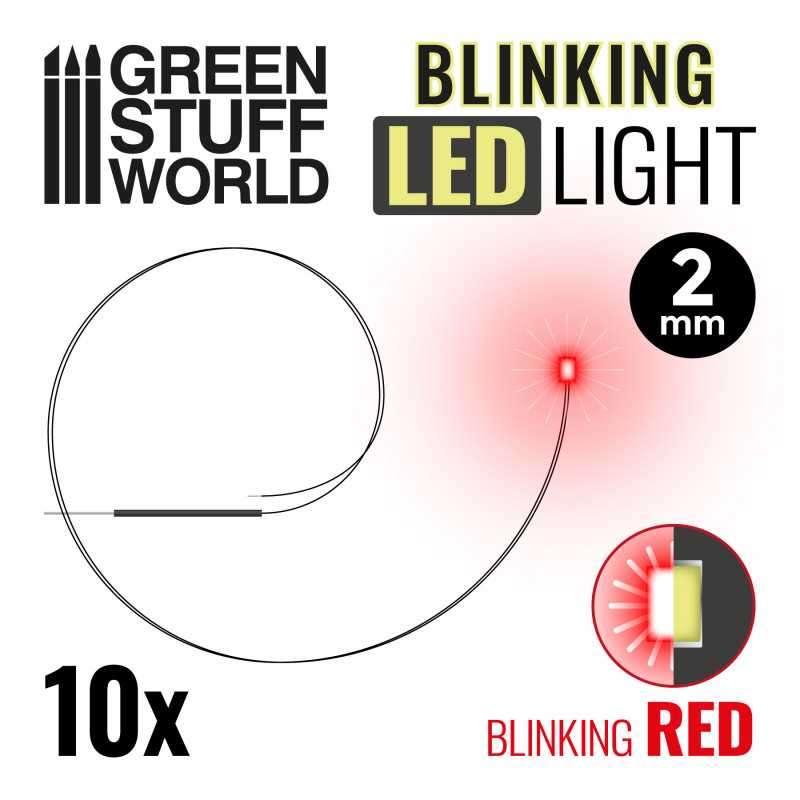 Green Stuff Blinking LEDs RED 2mm ( 10 stuks ) GSW3650