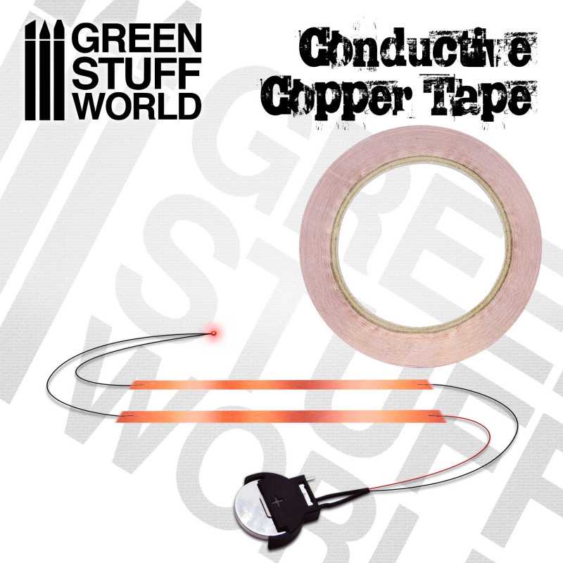 Green Stuff Conductive Copper Tape 3mm x 20 meter GSW2165 - Afbeelding 2