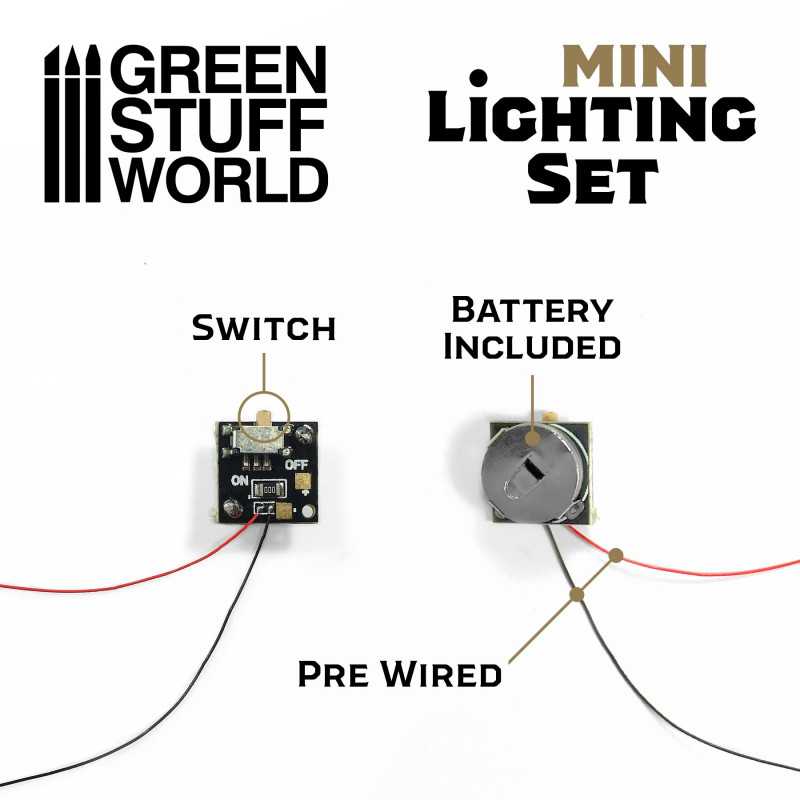 Green Stuff Mini Lichting Set whit Switch and CR927 Battery GSW2847 - Afbeelding 2