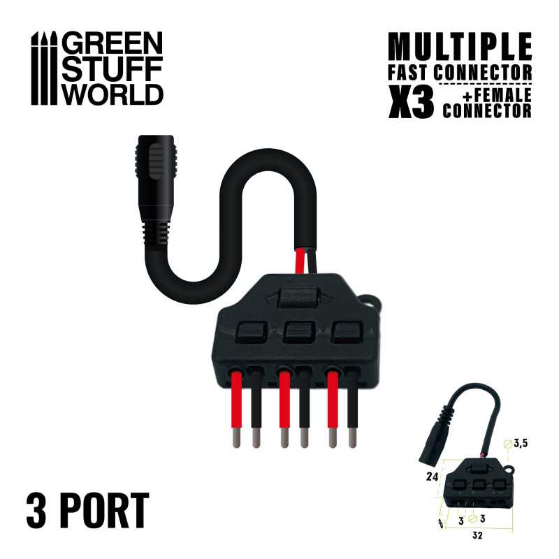 Green Stuff Multi fast Connector (X3) + Jack Female Connector GSW11918