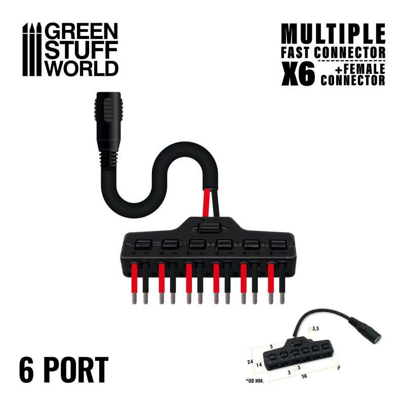 Green Stuff Multi Fast Connector (x6) + Jack Female Connector GSW11917