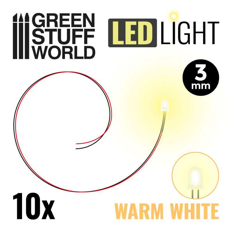 Green Stuff Warm White LED Lights 3mm ( 10 stuks ) GSW3822