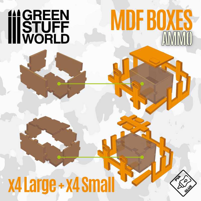 Green Stuff Rectangular Wooden MDF Boxes GSW11654 - Afbeelding 3