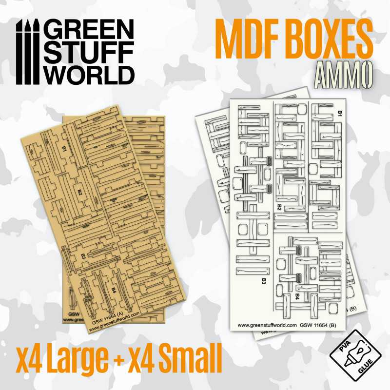 Green Stuff Rectangular Wooden MDF Boxes GSW11654