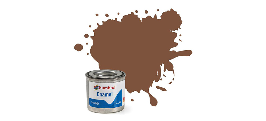 Humbrol Enamel Paint #186 Brown Matt 14ml HAA6224