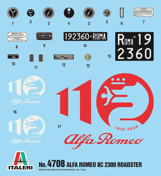 Italeri 1:12 Alfa Romeo 8C 2300 Roadster IT4708 - Afbeelding 16