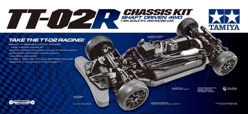 Tamiya 1:10 TT-02R Chassis Kit 4 WD Shaft Driven TAM47326
