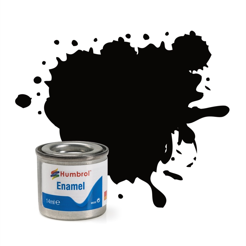 Humbrol Enamel Paint #85 Coal Black Satin 14ml HAA0936