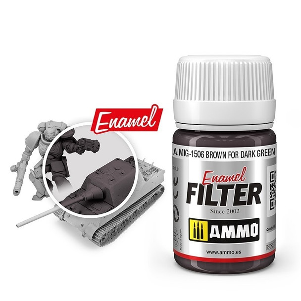 Ammo Mig Enamel Filter Brown for Dark Green 35ml MIG1506