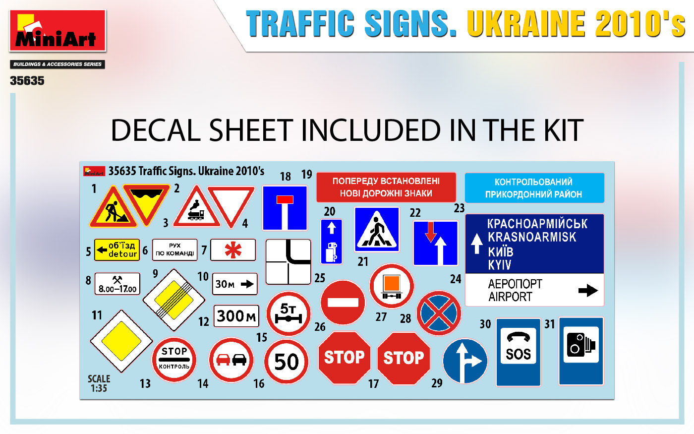 MiniArt 1:35 Traffic Signs . Ukraine MA35635 - Afbeelding 3